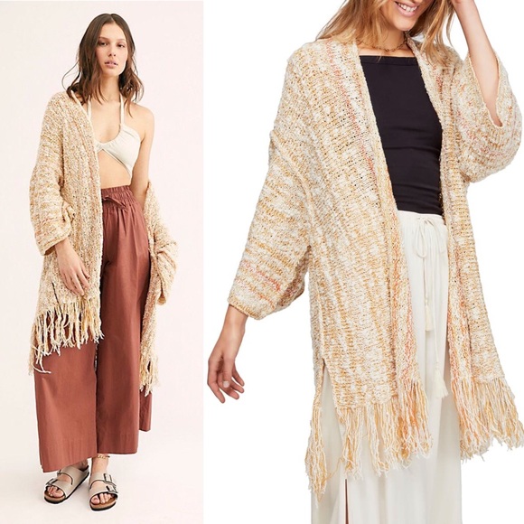 NWT FREE PEOPLE LUCIA FRINGE CARDIGAN - Picture 10 of 10